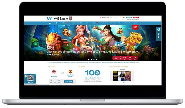 Giao diện tổng quan nhà cái W88